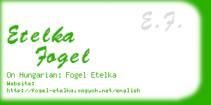 etelka fogel business card